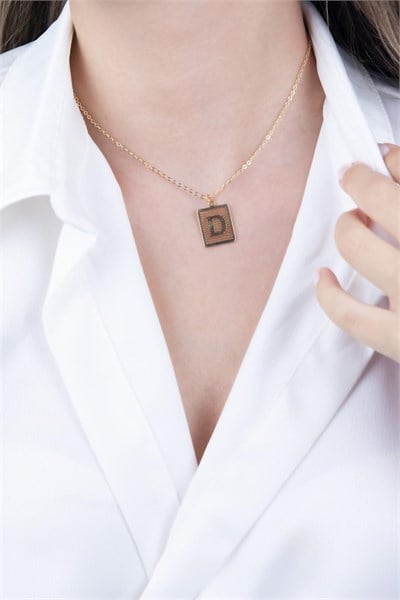 Gold-Plated D Letter Necklace