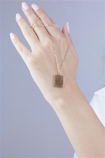 Gold-Plated E Letter Necklace