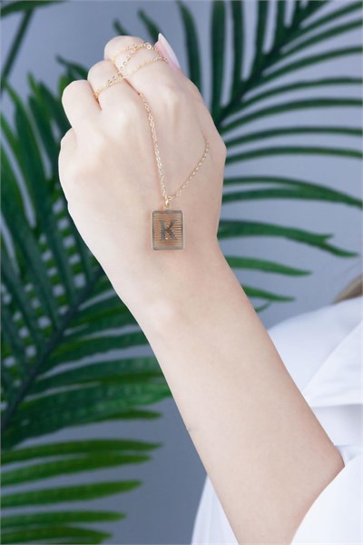 Gold-Plated K Letter Necklace