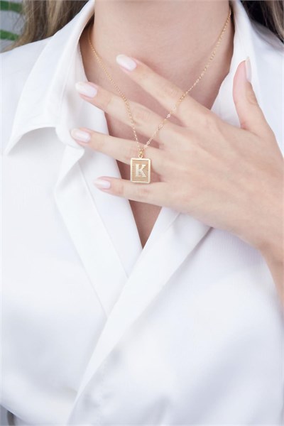 Gold-Plated K Letter Necklace