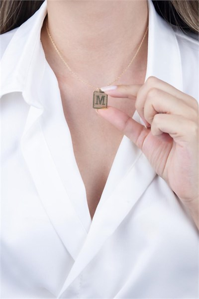 Gold-Plated M Letter Necklace