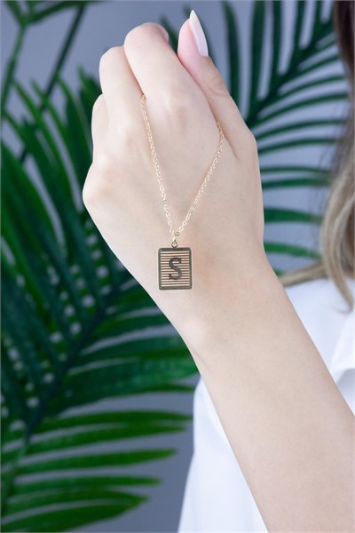 Gold-Plated S Letter Necklace