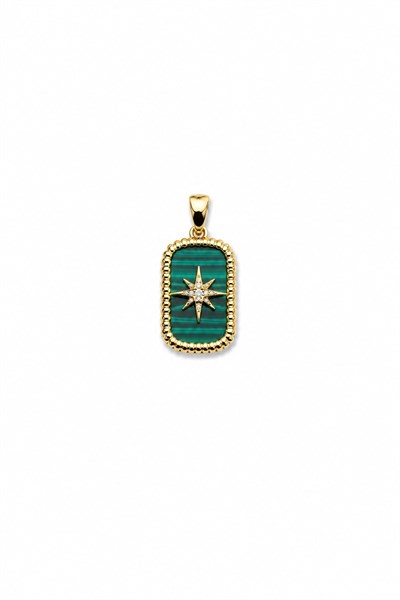 Gold-Tone Emerald Green North Star Pendant