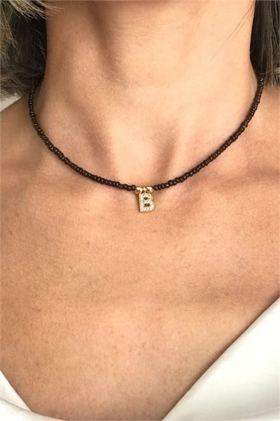 B Letter Bead Necklace