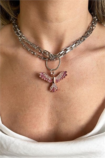 Burgundy Anka Detail Chain Necklace