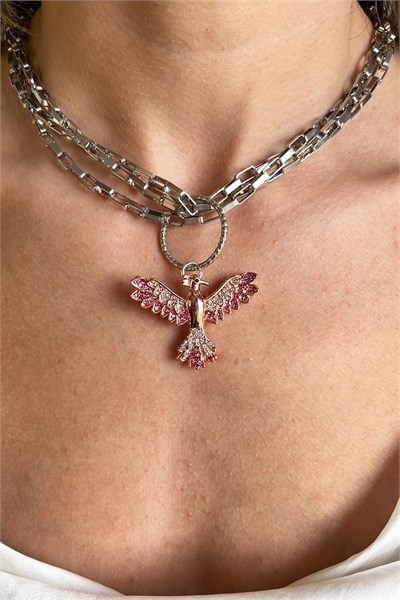 Burgundy Anka Detail Chain Necklace