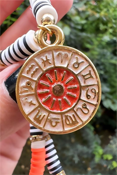 Zodiac Medal Ended Fimo Necklace