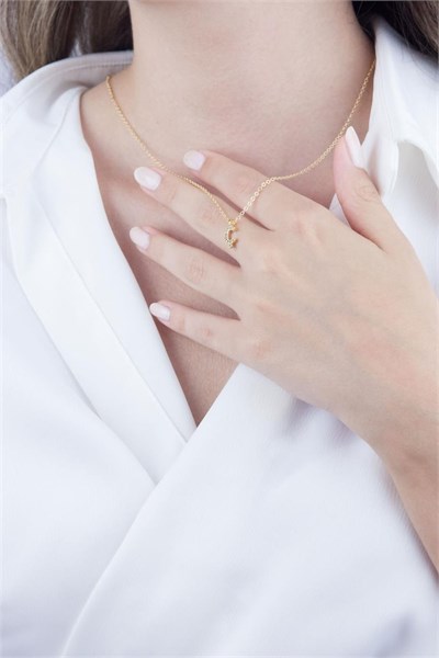 Ç Letter Gold Chain Necklace