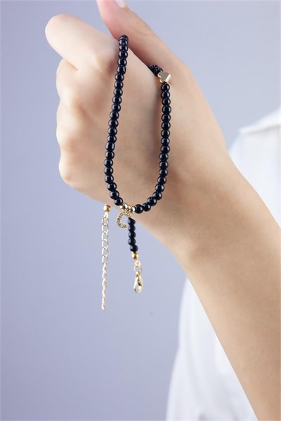 C Letter Black Pearl Design Necklace