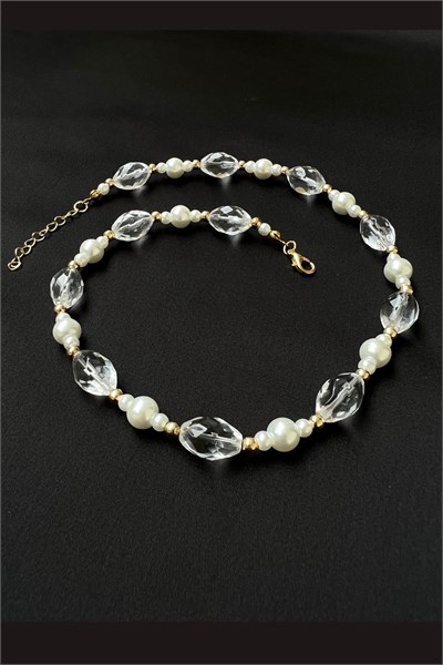 Glass Pearl Crystal Glass Design Necklace