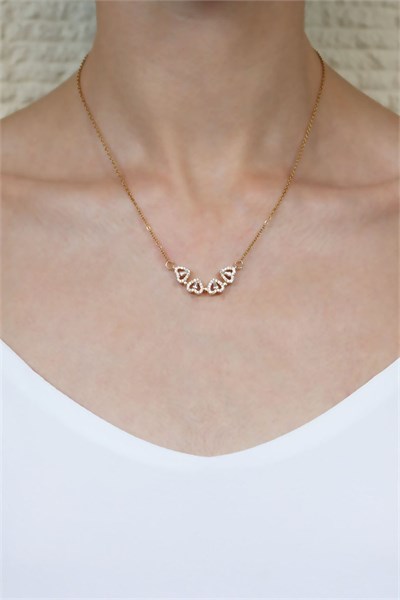 Steel Heart and Clover Ended Necklace