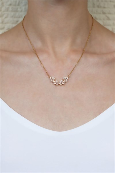 Steel Heart and Clover Ended Necklace