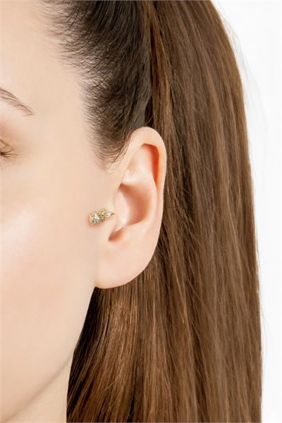 Gold Flower Zircon Tragus Piercing – Hypoallergenic, Tarnish-Free, Flat Back