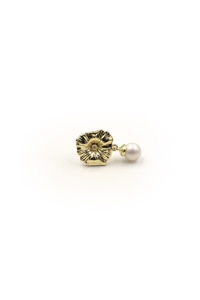 Floral Dangle Pearl Earrings - Xuping Gold, Anti-Allergic, 19 mm