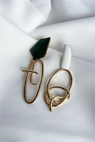 Double Colored Design Earrings