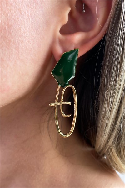 Double Colored Design Earrings