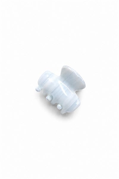 Small Bone-Style Hair Claw Clip with Striped Pattern - Gray