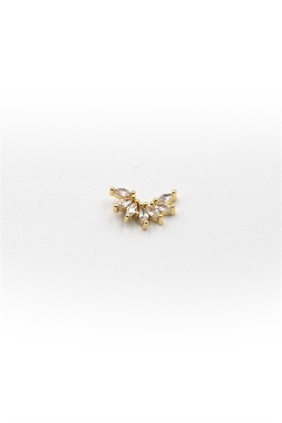 Multi-Stone Detailed Gold Tragus Piercing – Helix Compatible, Anti-Allergic, Non-Tarnish
