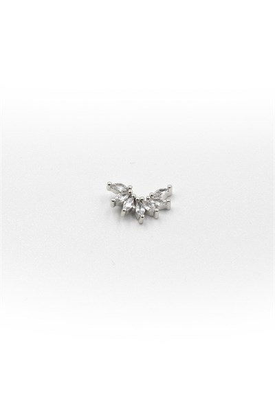 Multi-Stone Tragus & Helix Piercing – Silver | Hypoallergenic, Non-Tarnish, 8 mm
