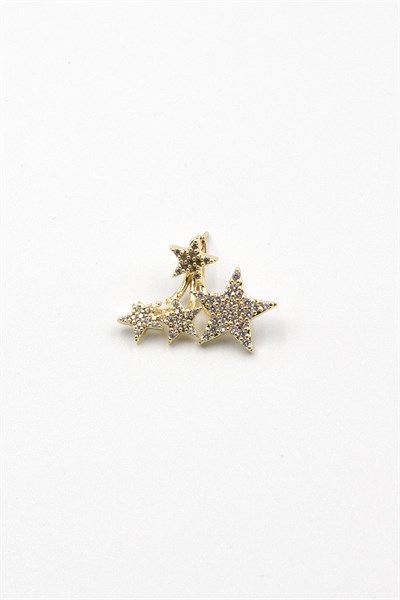 Multi-Star Gold Vip Earrings – Zircon Stone, Sparkling and Screw Design