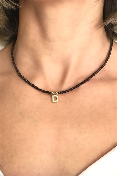 D Letter Bead Necklace