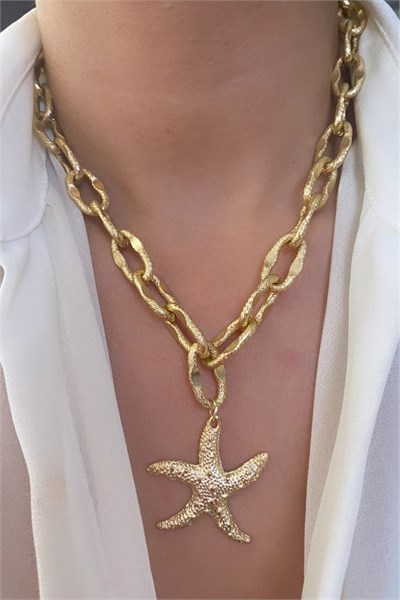 Starfish Ended Gold Chain Necklace