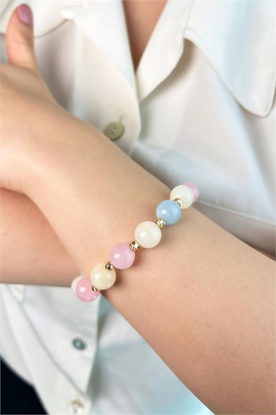 Natural Stone Colored Morganite Bracelet - Pink