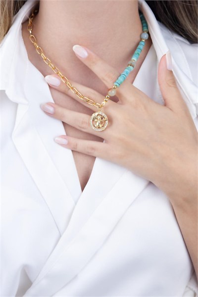 Natural Stone and Chain Eros Necklace