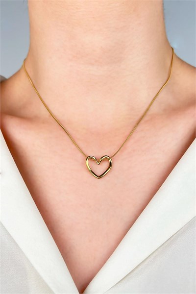 Knot Heart Steel Necklace - Gold