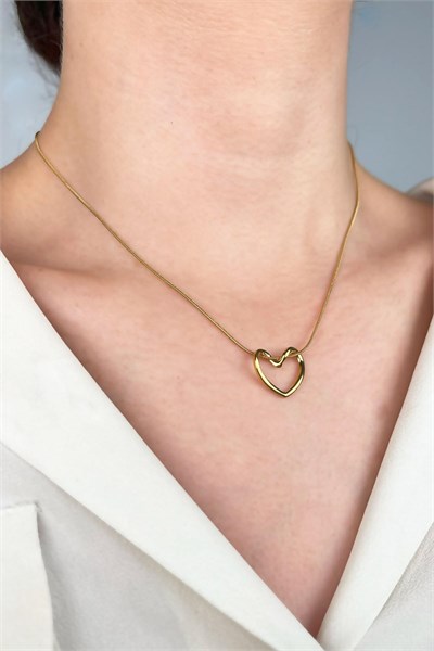 Knot Heart Steel Necklace - Gold