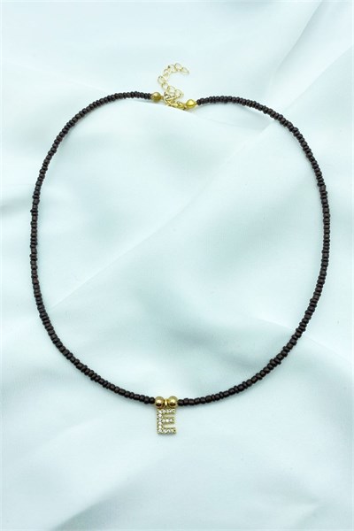 E Letter Bead Necklace