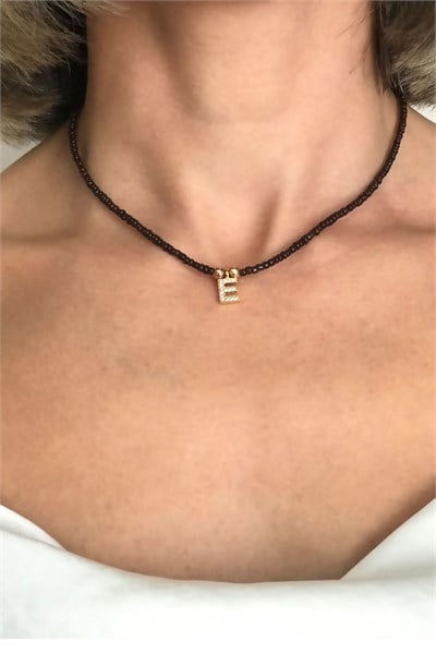 E Letter Bead Necklace