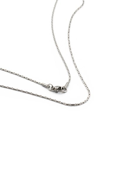 Men’s Slim Stainless Steel Chain Necklace - Silver-Tone, 55 cm, 1 mm, Tarnish-Resistant, Minimalist Design