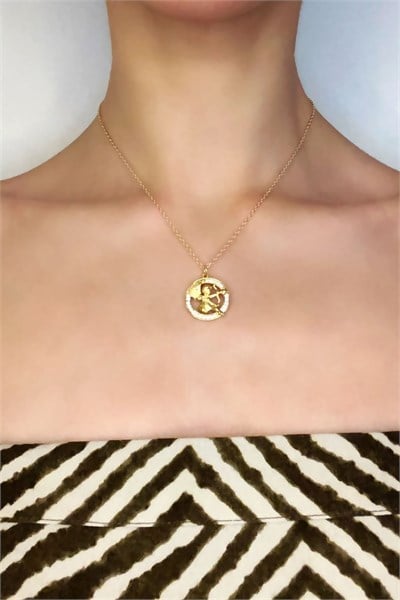 Eros Winged Gold-Plated Necklace