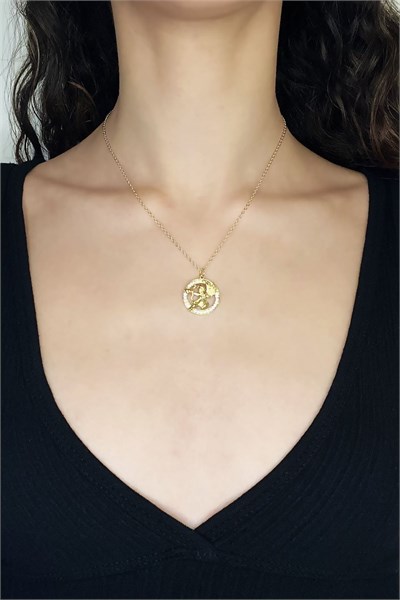 Eros Winged Gold-Plated Necklace