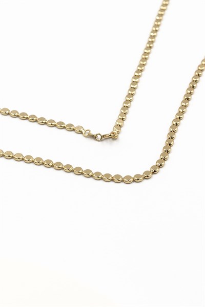 Xuping Tarnish-Resistant Gold-Tone Flattened-Link Chain Necklace for Women