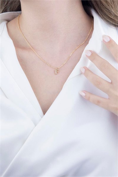 F Letter Gold Chain Necklace