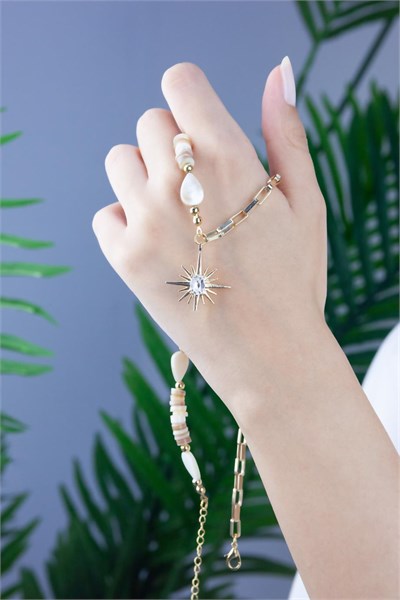 Fimo and Chain Polar Star Necklace