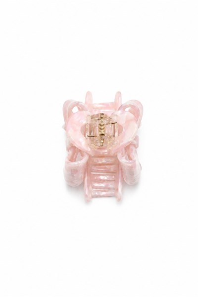 Classic Bone-Style Hair Claw Clip with Bow Design - Pink