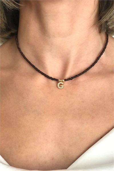 G Letter Bead Necklace