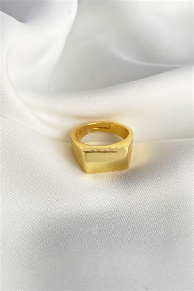 Gold Rectangular Knight Ring