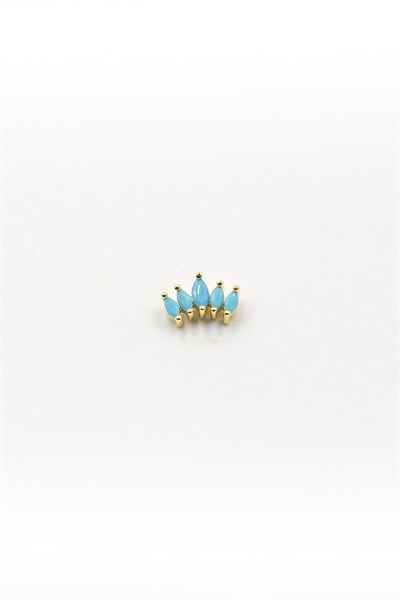 Gold Turquoise Stone Tragus & Helix Piercing – Hypoallergenic, Stainless, Elegant Design