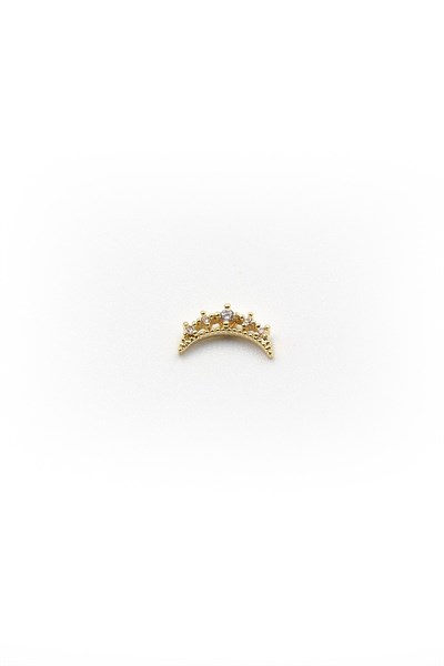Gold Shimmering Moon Tragus & Helix Piercing – Hypoallergenic, Non-Tarnish, 8 mm Bar
