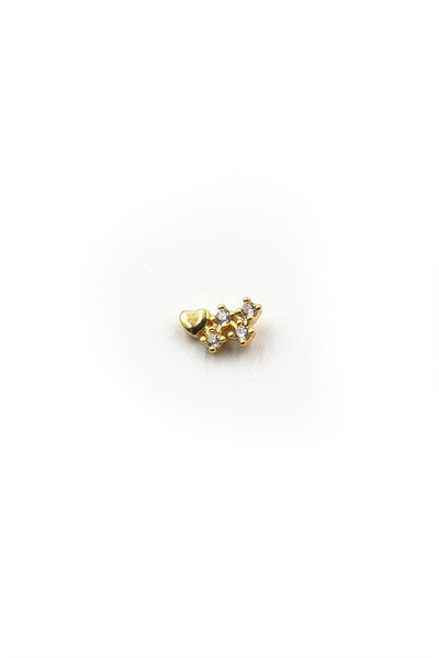 Gold Heart Zircon Tragus & Helix Piercing – Anti-Allergic, Non-Tarnish