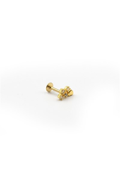 Gold Heart Zircon Tragus & Helix Piercing – Anti-Allergic, Non-Tarnish