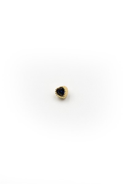 Gold Dark Blue Zircon Heart Tragus & Helix Piercing – Hypoallergenic, Non-Tarnish