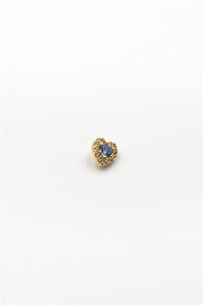 Gold Blue Heart Stone Tragus Piercing – Stylish, Durable & Hypoallergenic Design
