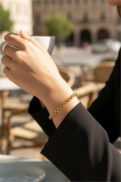 Gold Braided Chain Xuping Non-Tarnish Bracelet – 14K Look, Anti-Allergic, Elegant Design