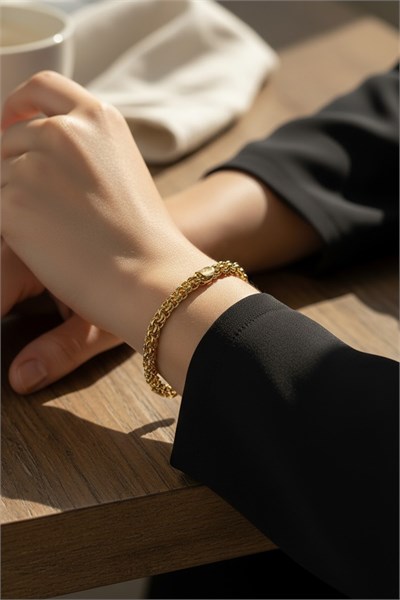 Gold Braided Chain Xuping Non-Tarnish Bracelet – 14K Look, Anti-Allergic, Elegant Design