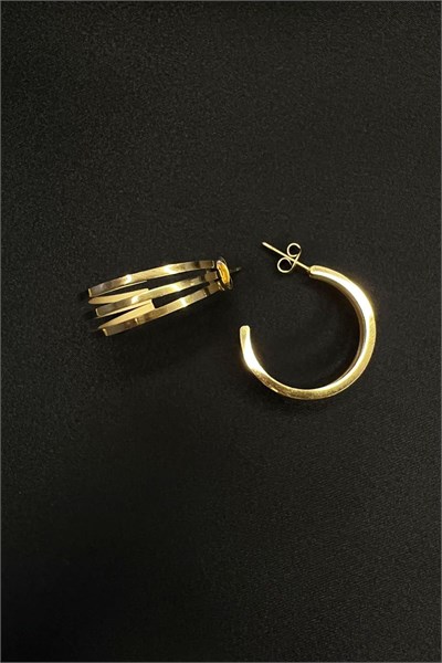 Gold Stainless Steel Asymmetric Earrings